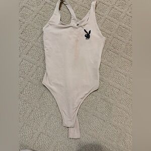 PLAYBOY | Tan Racerback Bunny Head Bodysuit